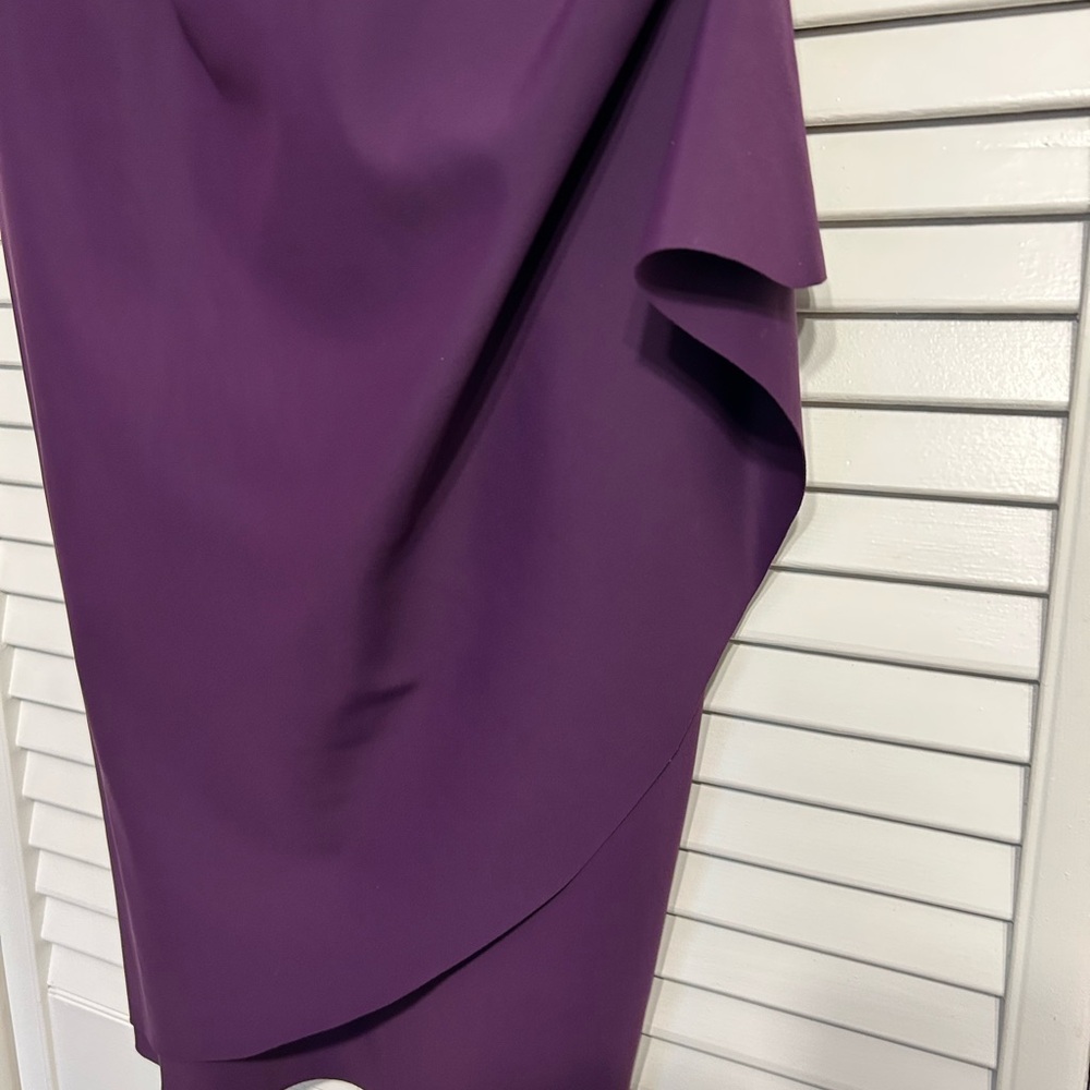 Alex Evenings Dress Rich Purple Faux Wrap, Ruched Size 10 - Picture 5 of 13